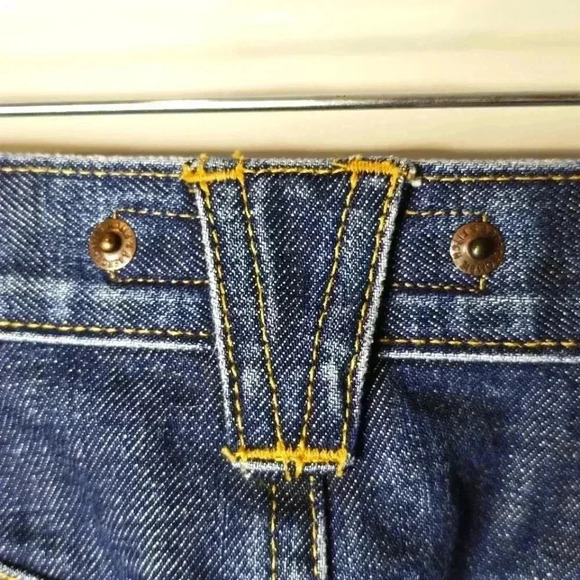 Abercrombie & Fitch Ombre Dark Wash Denim Blue Wash Hem Split Size 6 - Picture 6 of 9